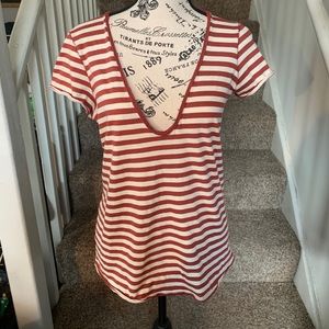 Free people red and white striped top M